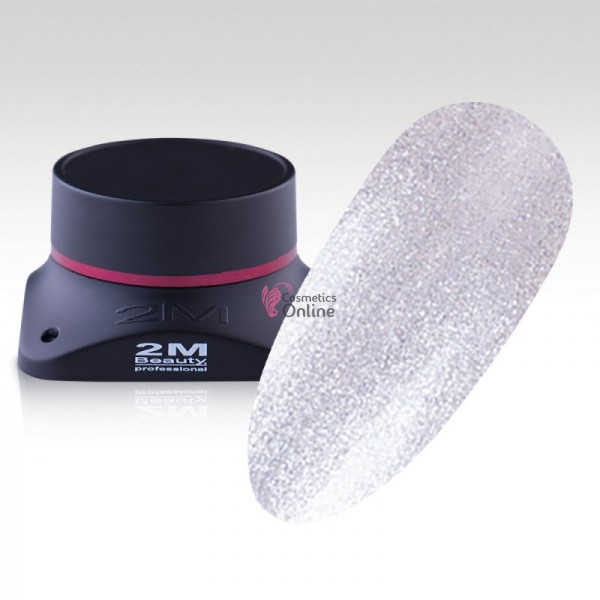 Gel UV 2M Beauty - color NF 23 argintiu cu sclipici 5 g, fara fixare